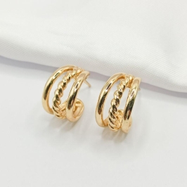 BRINCO DOURADO ARGOLA FIO TORCIDO