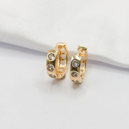 BRINCO DOURADO ARGOLINHA CLICK 3 PONTOS DE LUZ