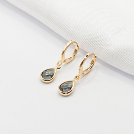 BRINCO DOURADO ARGOLINHA CLICK COM GOTA BLACK