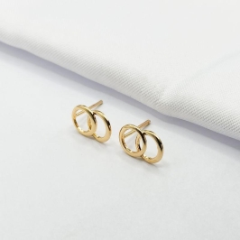 BRINCO DOURADO ELO ENTRELAÇADO