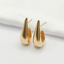 BRINCO DOURADO GOTA ABAULADA OCA