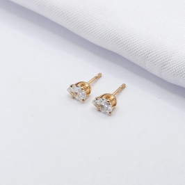 BRINCO DOURADO GOTA CRISTAL M