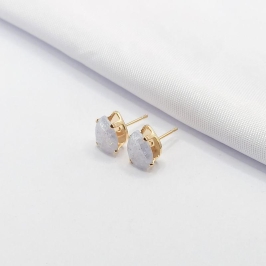 BRINCO DOURADO GOTA CRISTAL OPACO