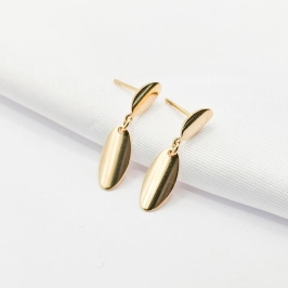 BRINCO DOURADO OVAL LISO E CURVADO