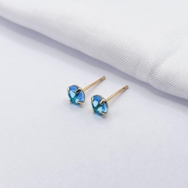 BRINCO DOURADO PONTO DE LUZ AZUL G