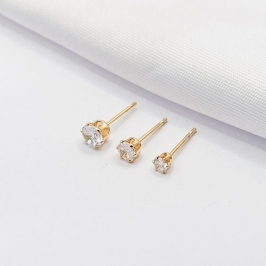 BRINCO DOURADO TRIO PONTO DE LUZ CRISTAL