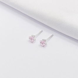 BRINCO PRATA ZIRCÔNIA CARRÉ ROSA M