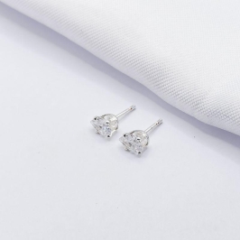 BRINCO PRATA GOTA CRISTAL M