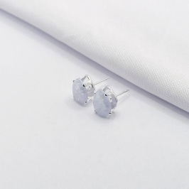 BRINCO PRATA GOTA CRISTAL OPACO