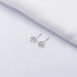 BRINCO PRATA GOTA CRISTAL P