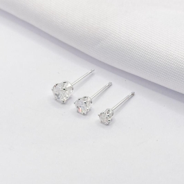 BRINCO PRATA TRIO PONTO DE LUZ CRISTAL