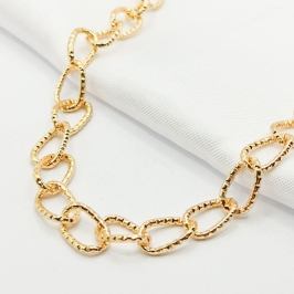 GARGANTILHA DOURADA CHOKER ELO CARTIER DIAMANTADO 40CM