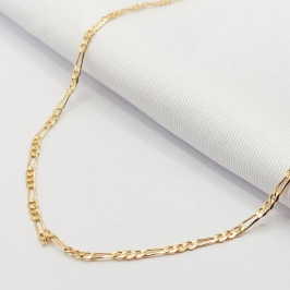 CORRENTE DOURADA ELO FÍGARO 3X1 70CM