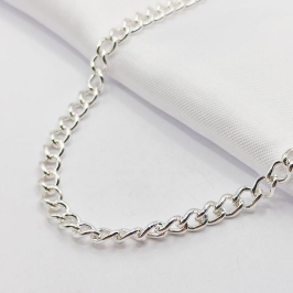 GARGANTILHA PRATA CHOKER ELO GRUMET 40CM