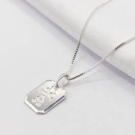 GARGANTILHA PRATA PLAQUINHA FILHA MENINA 45CM