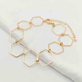 PULSEIRA DOURADA ELO GEOMÉTRICO