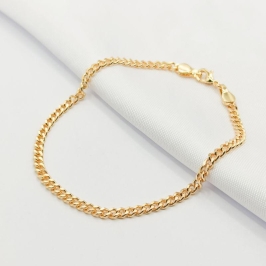 PULSEIRA DOURADA ELO GRUMET 4MM