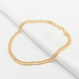 PULSEIRA DOURADA ELO GRUMET CURTO 4MM