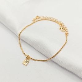 PULSEIRA DOURADA PINGENTE CADEADO