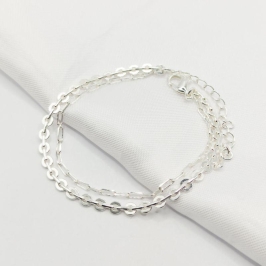 PULSEIRA PRATA DUPLA ELO CARTIER E REDONDO