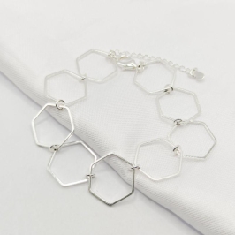 PULSEIRA PRATA ELO GEOMÉTRICO