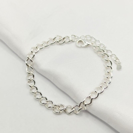 PULSEIRA PRATA ELO GRUMET TORCIDO