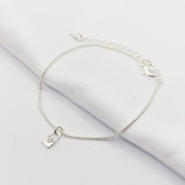 PULSEIRA PRATA PINGENTE CADEADO