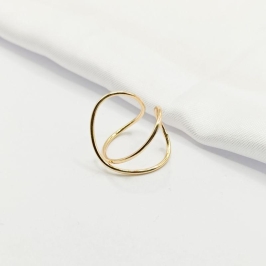 ANEL DOURADO AJUSTÁVEL EM X FIO LISO M