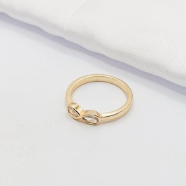 ANEL DOURADO INFINITO EM ZIRCÔNIA
