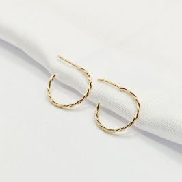 BRINCO DOURADO ARGOLINHA FIO FINO E TRANÇADO