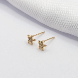 BRINCO DOURADO ESTRELA CRAVEJADA