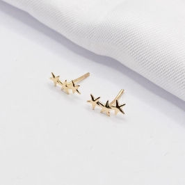 BRINCO DOURADO ESTRELAS LISAS
