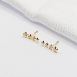 BRINCO DOURADO ESTRELAS TEXTURIZADAS