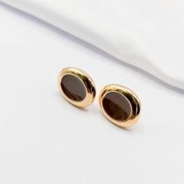 BRINCO DOURADO OVAL RESINADO