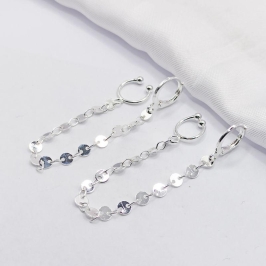 BRINCO PRATA ARGOLINHA CLICK E PIERCING FAKE FIO MEDALHINHA