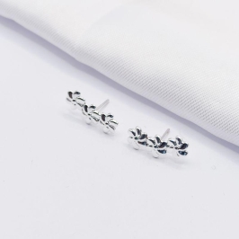 BRINCO PRATA EAR CUFF FLORES