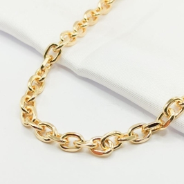 GARGANTILHA DOURADA CHOKER ELO OVAL 40CM