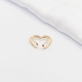 PIERCING FAKE DOURADO CORAÇÃO DUPLO