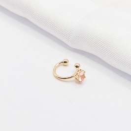 PIERCING FAKE DOURADO CORAÇÃO ROSA