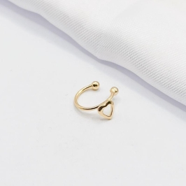 PIERCING FAKE DOURADO CORAÇÃO VAZADO