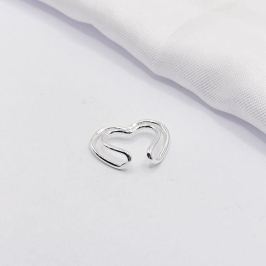 PIERCING FAKE PRATA CORAÇÃO DUPLO