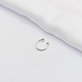 PIERCING FAKE PRATA LISO BOLINHA