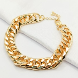 PULSEIRA DOURADA ELO GRUMET DUPLO