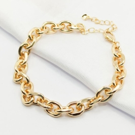 PULSEIRA DOURADA ELO OVAL