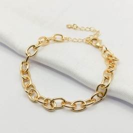 PULSEIRA DOURADA ELO OVAL