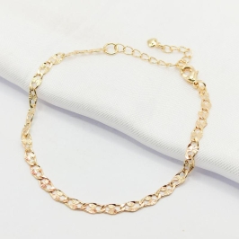 PULSEIRA DOURADA ELO PIASTRINE DETALHADO