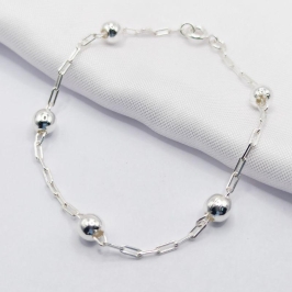 PULSEIRA PRATA ELO CARTIER BOLINHAS