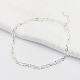 PULSEIRA PRATA ELO CHAPA 3X1