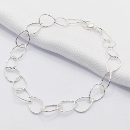 PULSEIRA PRATA ELO GOTA DIAMANTADO