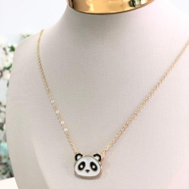 Gargantilha Dourada Panda Infantil